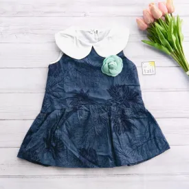 Daisy Dress in Navy Flowers Print