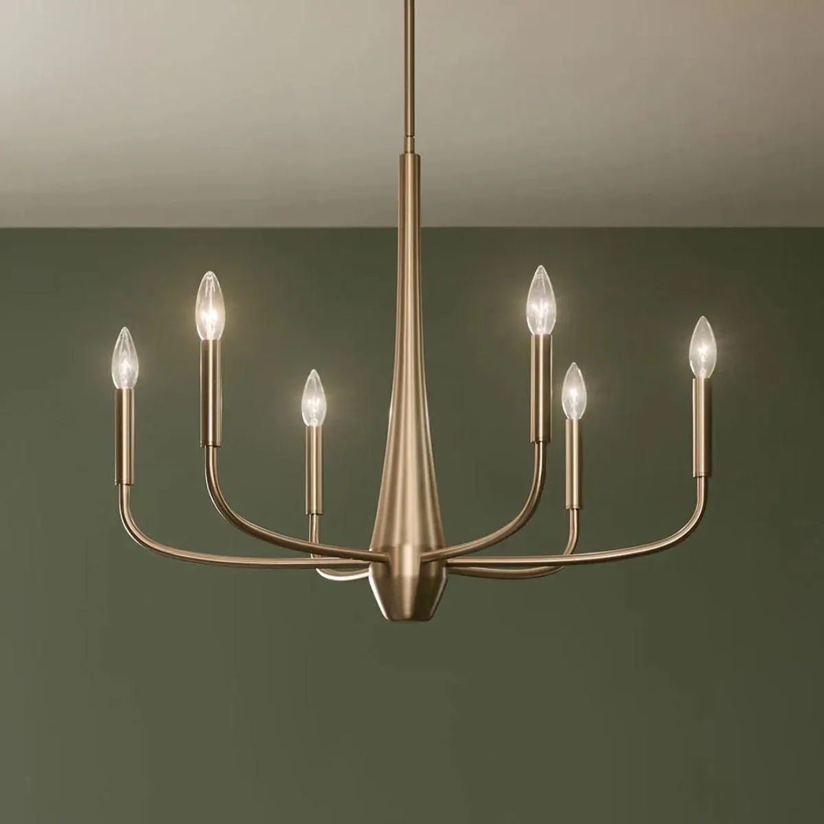 Deela 28" 6-Light Chandelier 1-Tier, Champagne Bronze Finish