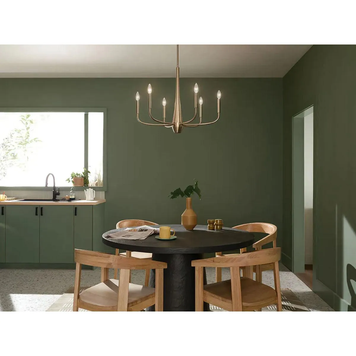 Deela 28" 6-Light Chandelier 1-Tier, Champagne Bronze Finish