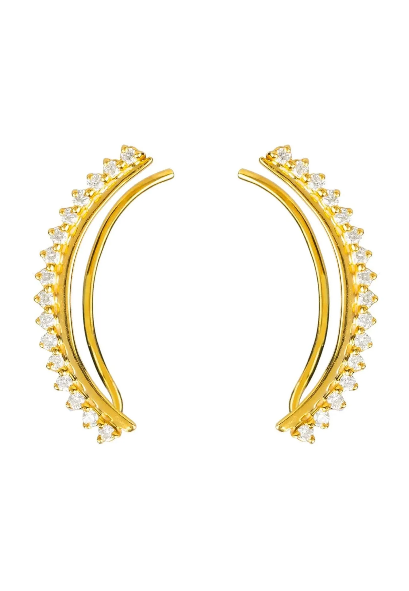 Diamond Arc Ear Climber Gold