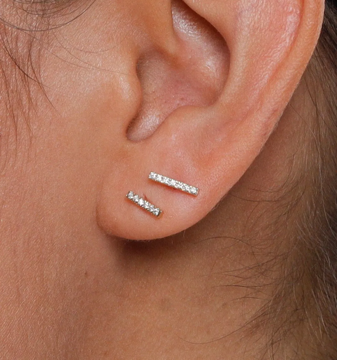 Diamond Bar Earrings