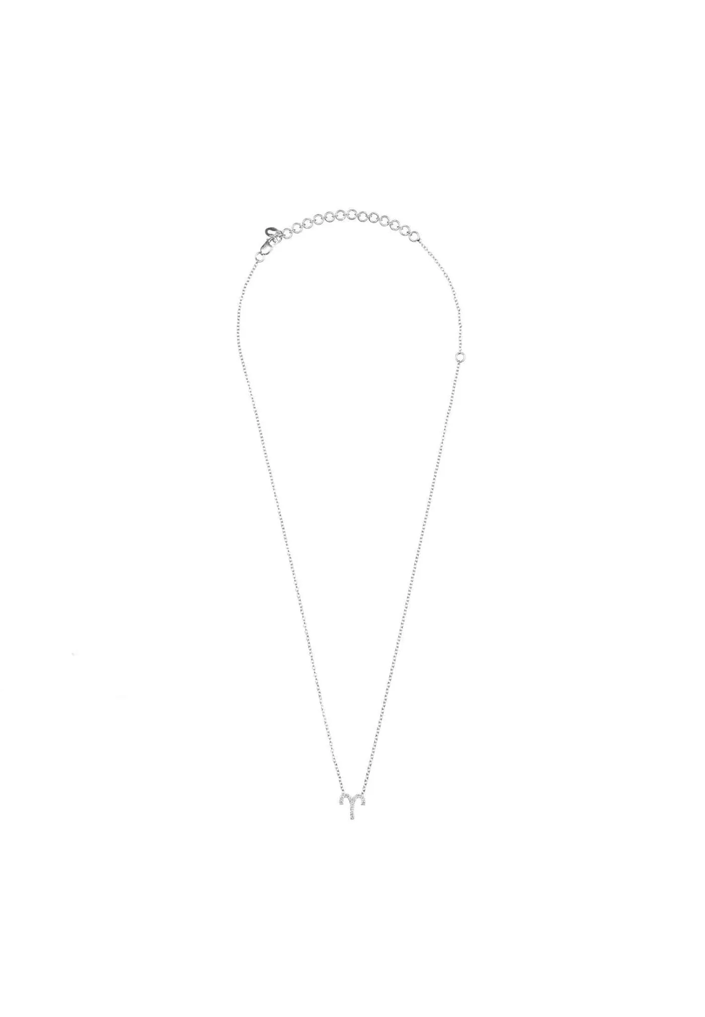Diamond Zodiac Silver Necklace Aries