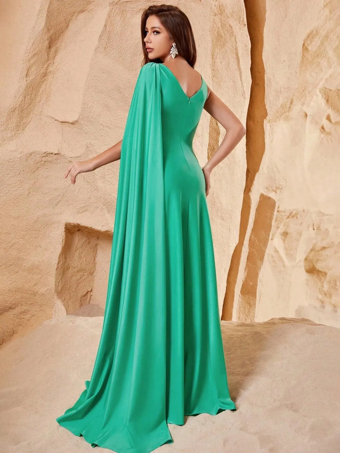 Elegant V Neck Sleeveless A Line Slit Dresses