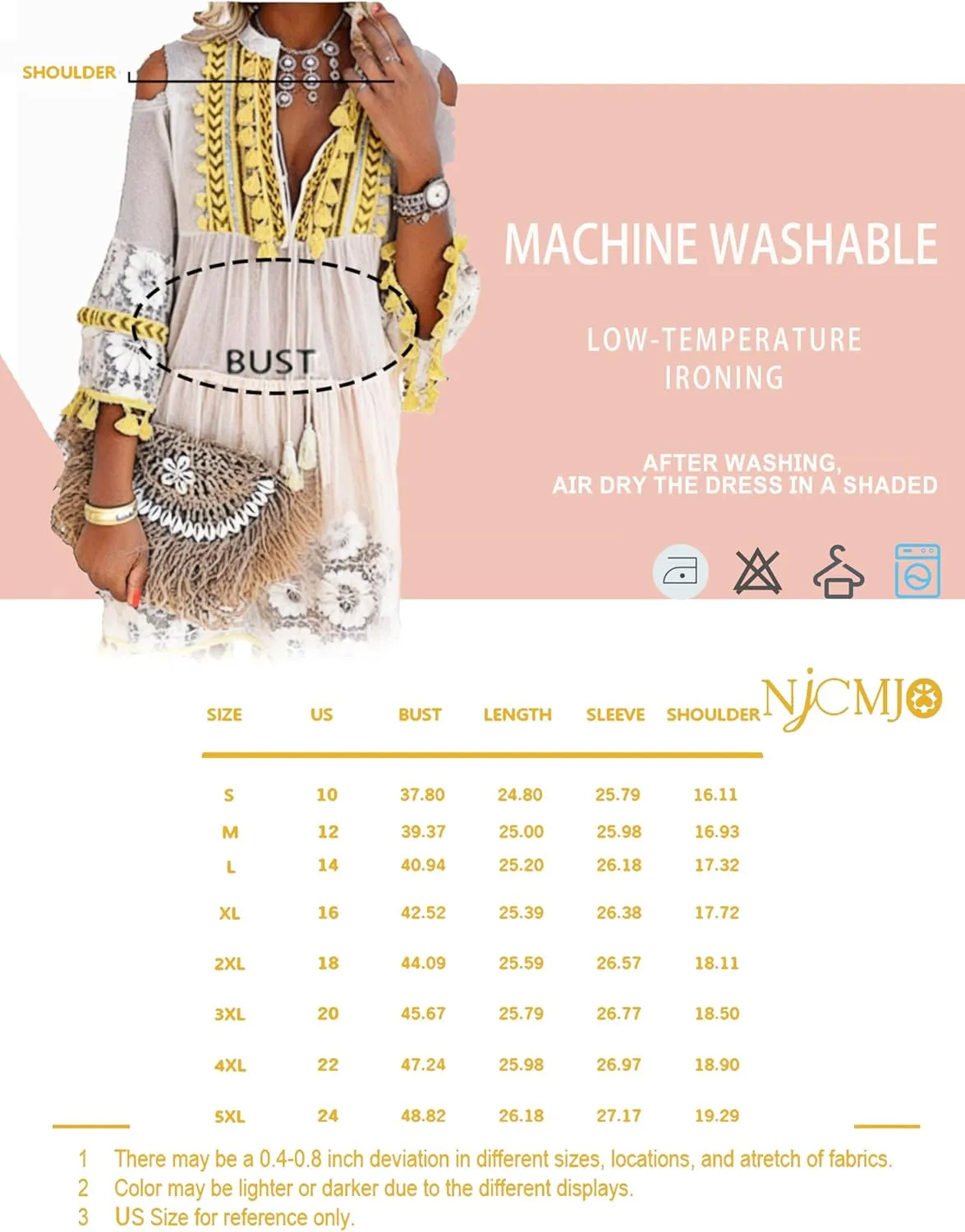 Embroidered Patchwork Fringe Dress for Women Boho Floral Lace Tassel Fringe V-Neck Large Size Short Summer Dresses