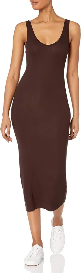 Enza Costa Women's Stretch Silk Rib Tank Midi Dress