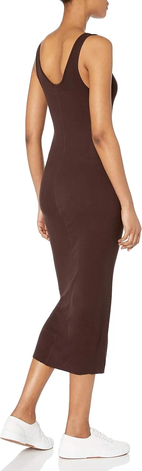 Enza Costa Women's Stretch Silk Rib Tank Midi Dress