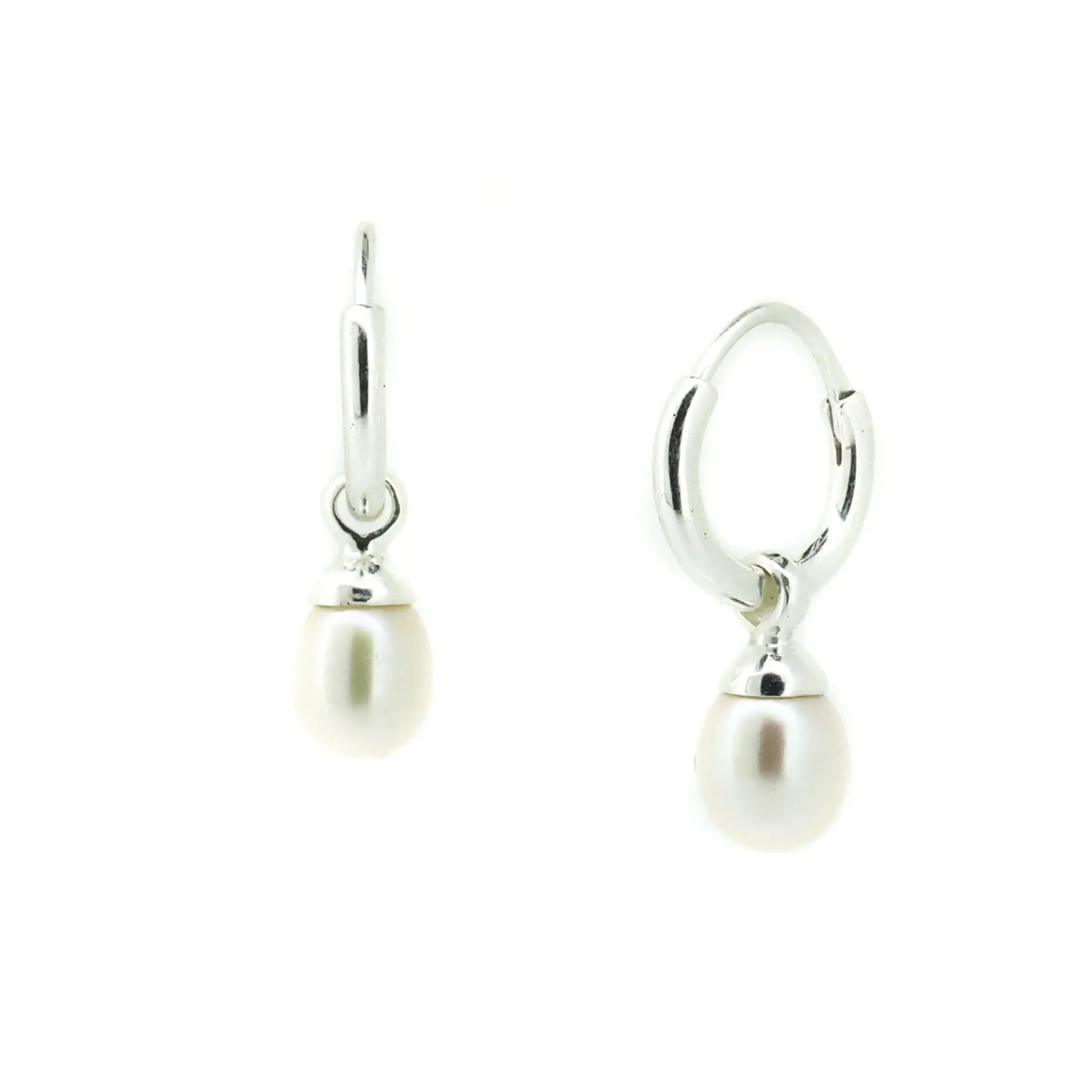 Eternal Summer Pearl Sleeper Earrings White