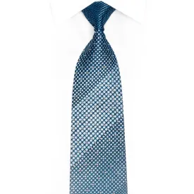 Geometric Dots On Navy Rhinestone Silk Tie With Silver Sparkles