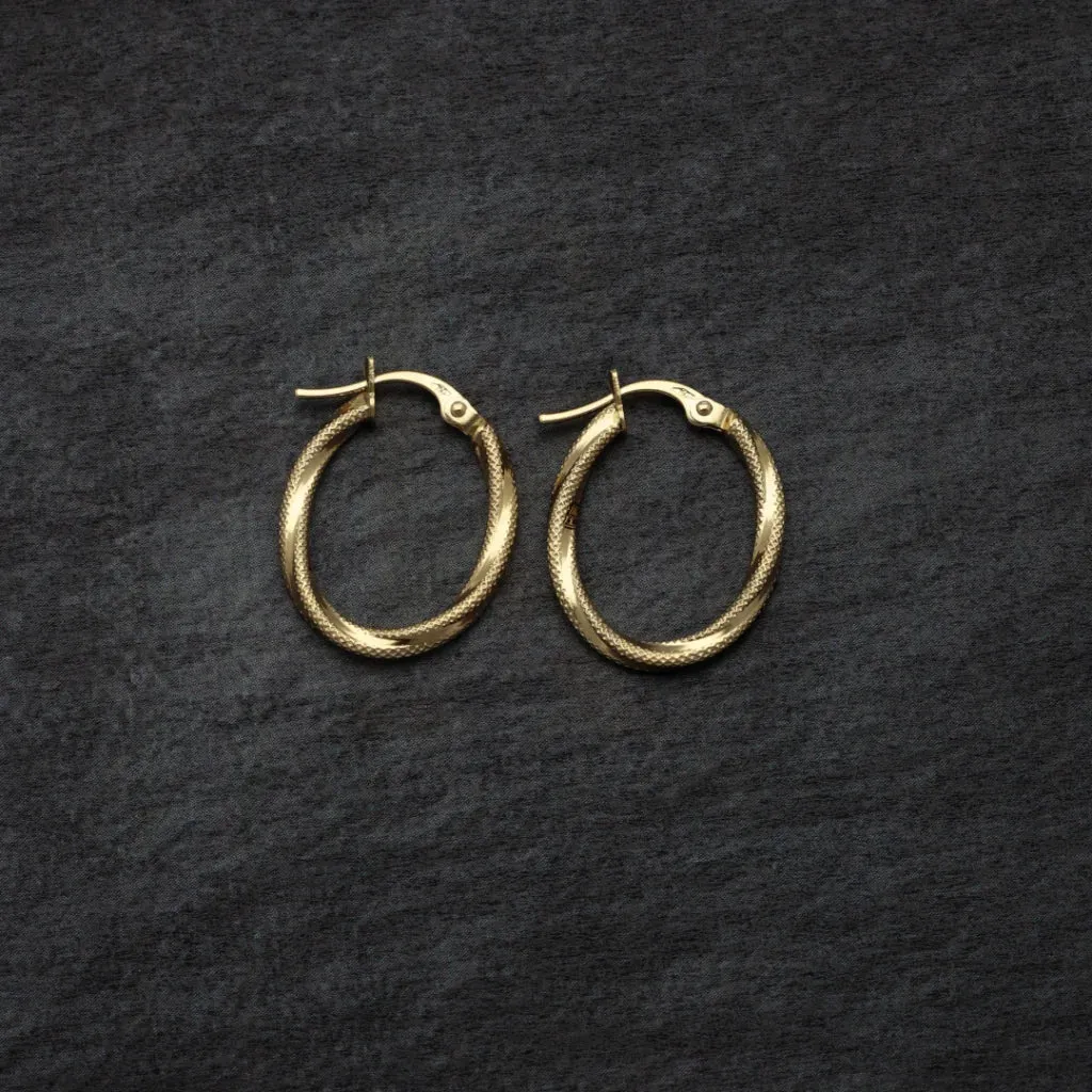 Gold Classic Design Earrings 18KT - FKJERN18K8316