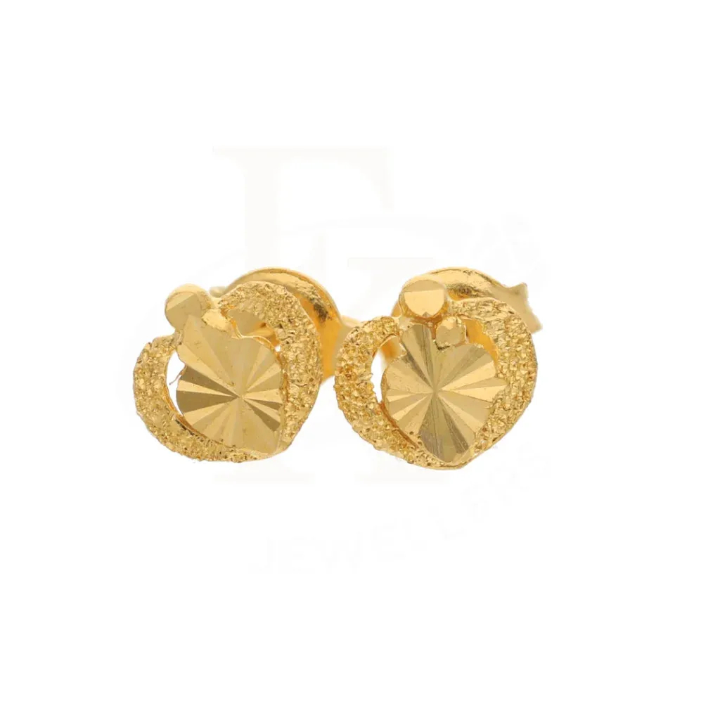 Gold Classic Design Leave Earrings 21KT - FKJERN21KM8473