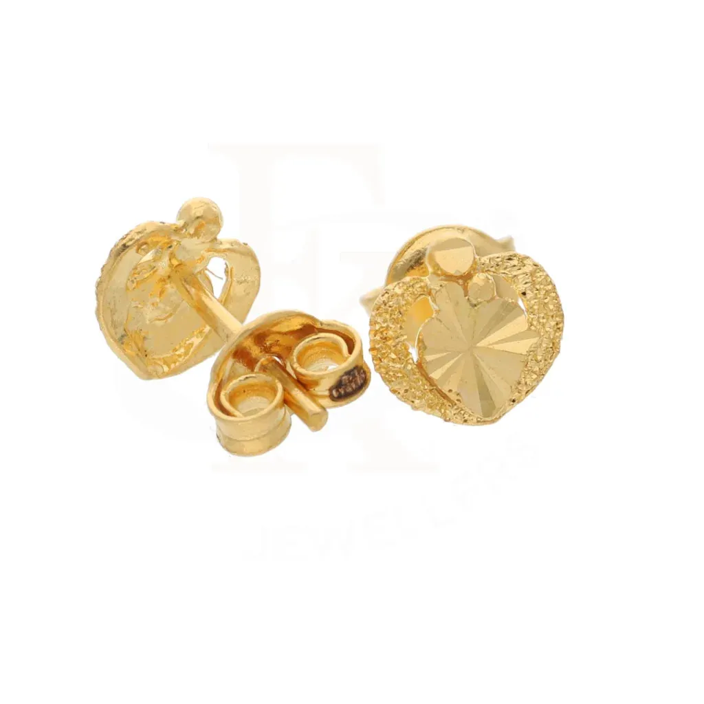 Gold Classic Design Leave Earrings 21KT - FKJERN21KM8473