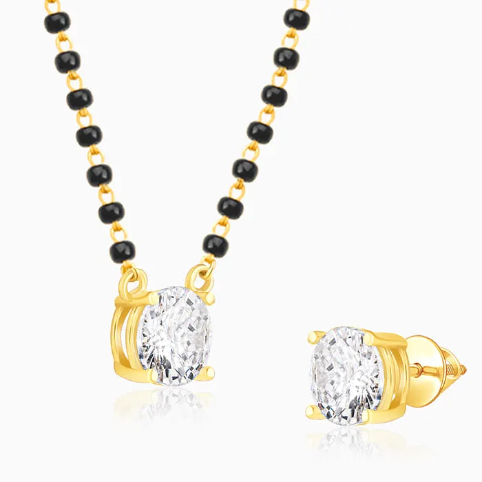 Golden Classic Solitaire Mangalsutra Set