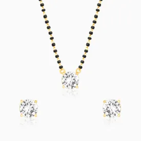 Golden Classic Solitaire Mangalsutra Set