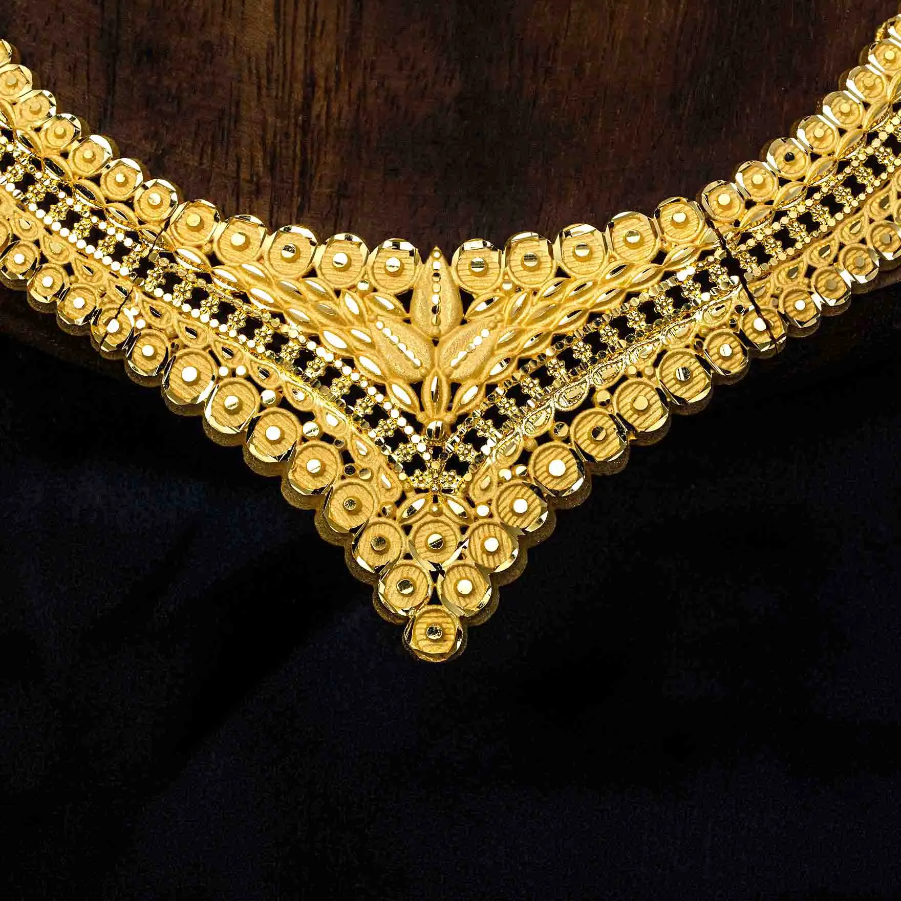Golden Necklace With Stud PGNS12-085,PGHST10-061