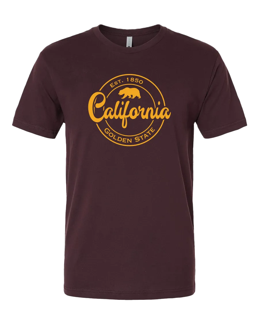 Golden State Circle Mens Tee - Oxblood