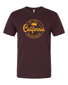 Golden State Circle Mens Tee - Oxblood