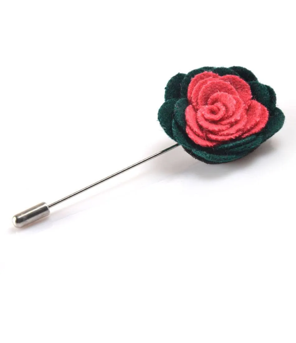 Green & Pink Rosette Lapel Pin