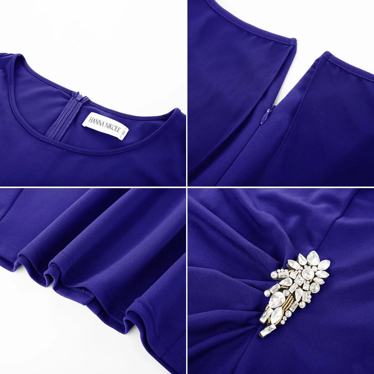 Hanna Nikole Womens Plus Size Chiffon Cape Dress Crew Neck Wedding Guest Dresses Ruched Bodycon Cocktail Pencil Dress