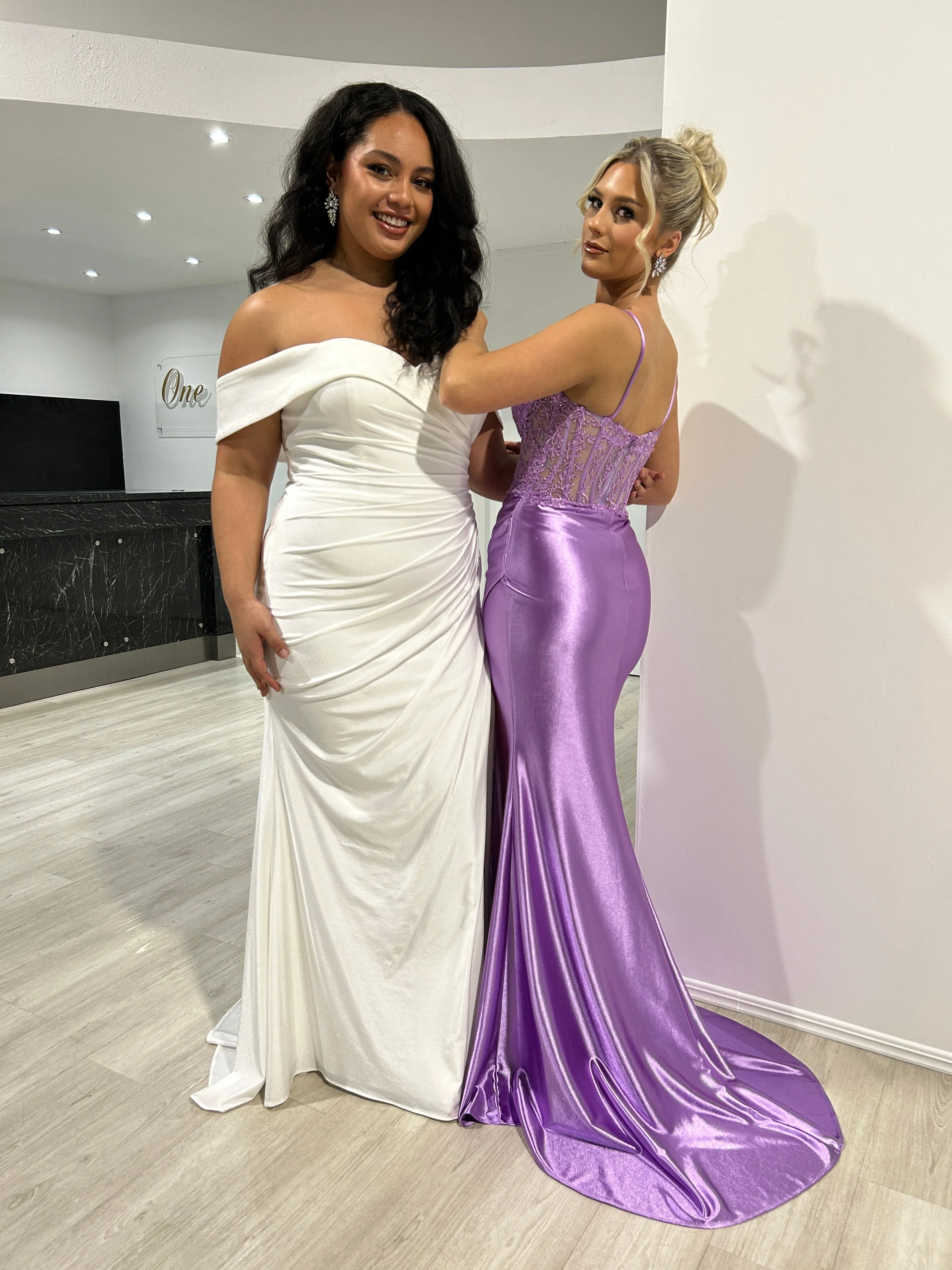 Honey Couture MYORA Embellished Bustier Satin Mermaid Formal Dress