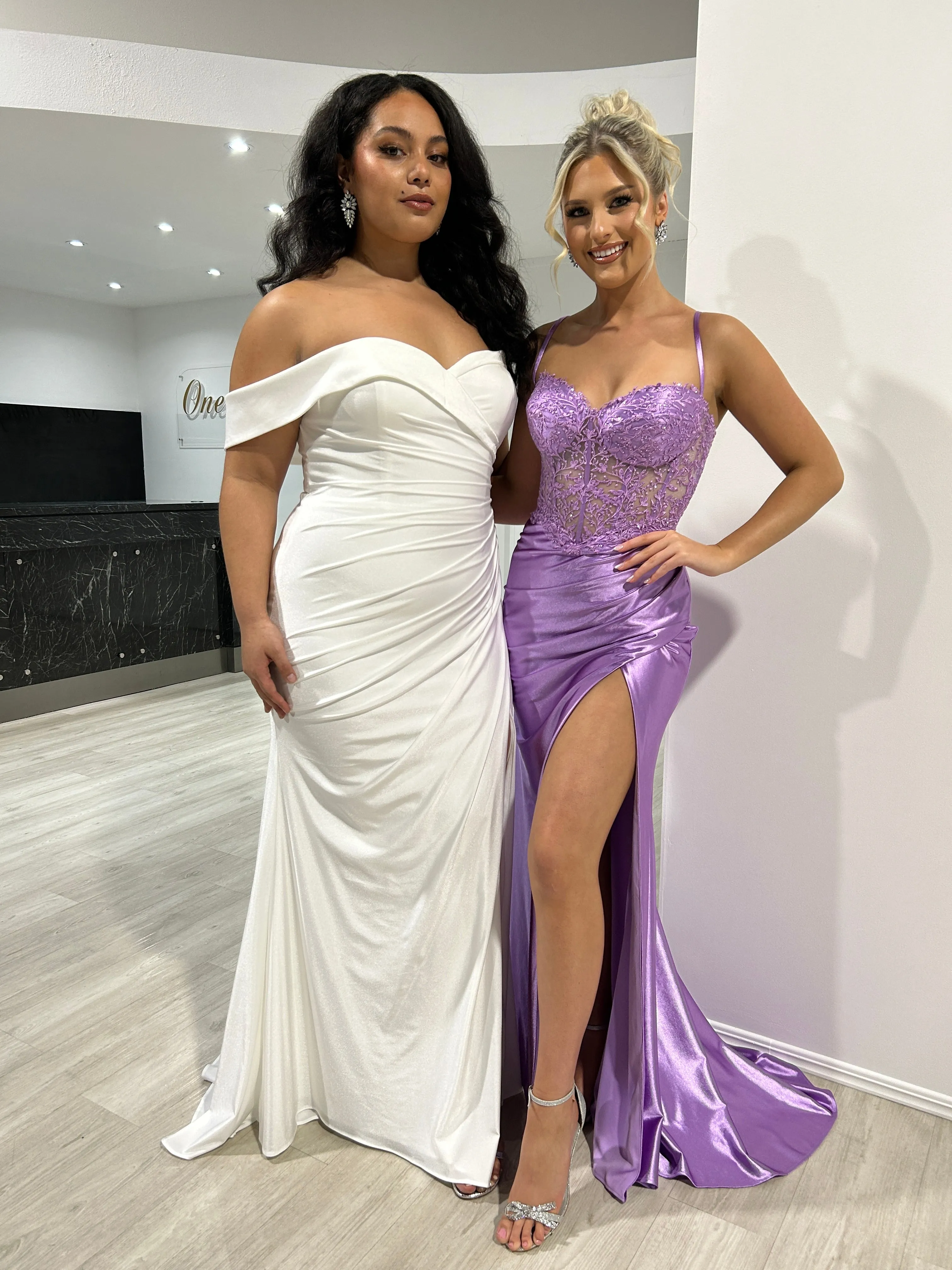Honey Couture MYORA Embellished Bustier Satin Mermaid Formal Dress