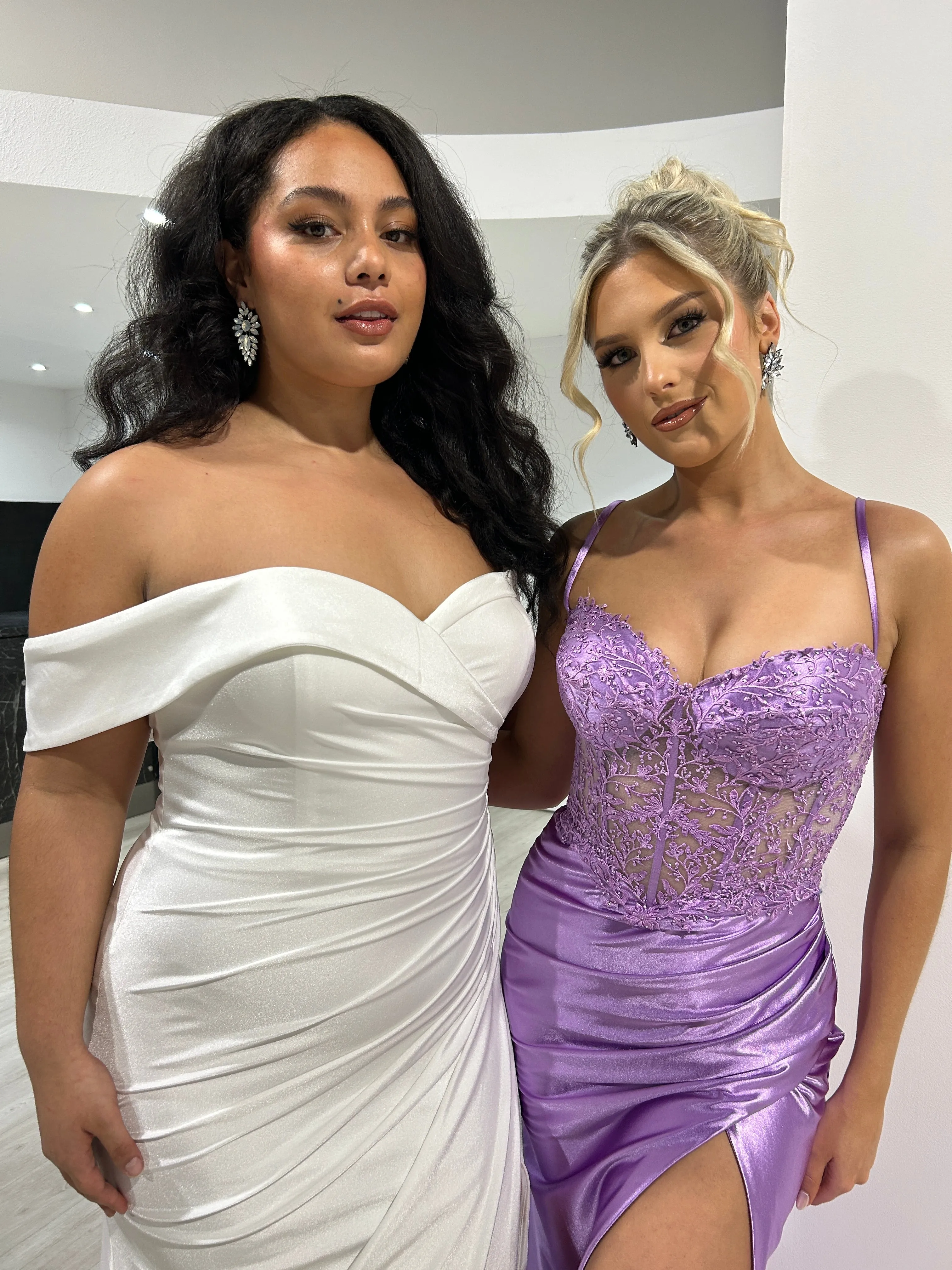 Honey Couture MYORA Embellished Bustier Satin Mermaid Formal Dress