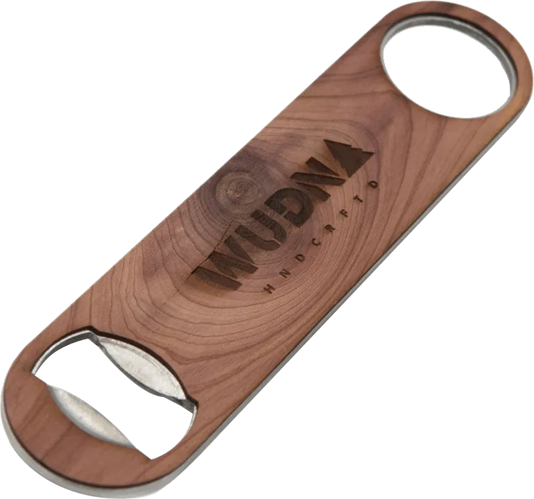 Industrial Wood Bottle Opener - World Map Traveler