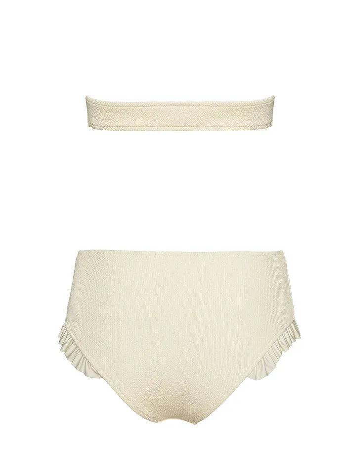 Kylie White Bandeau Scrunch Bikini