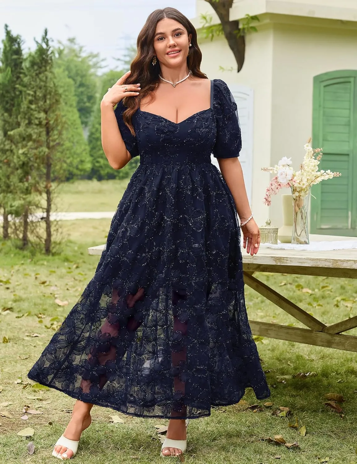 Lace Dresses for Women 2025 Elegant Classy Wedding Guest Cocktail Semi Formal Party Evening Floral Dresses