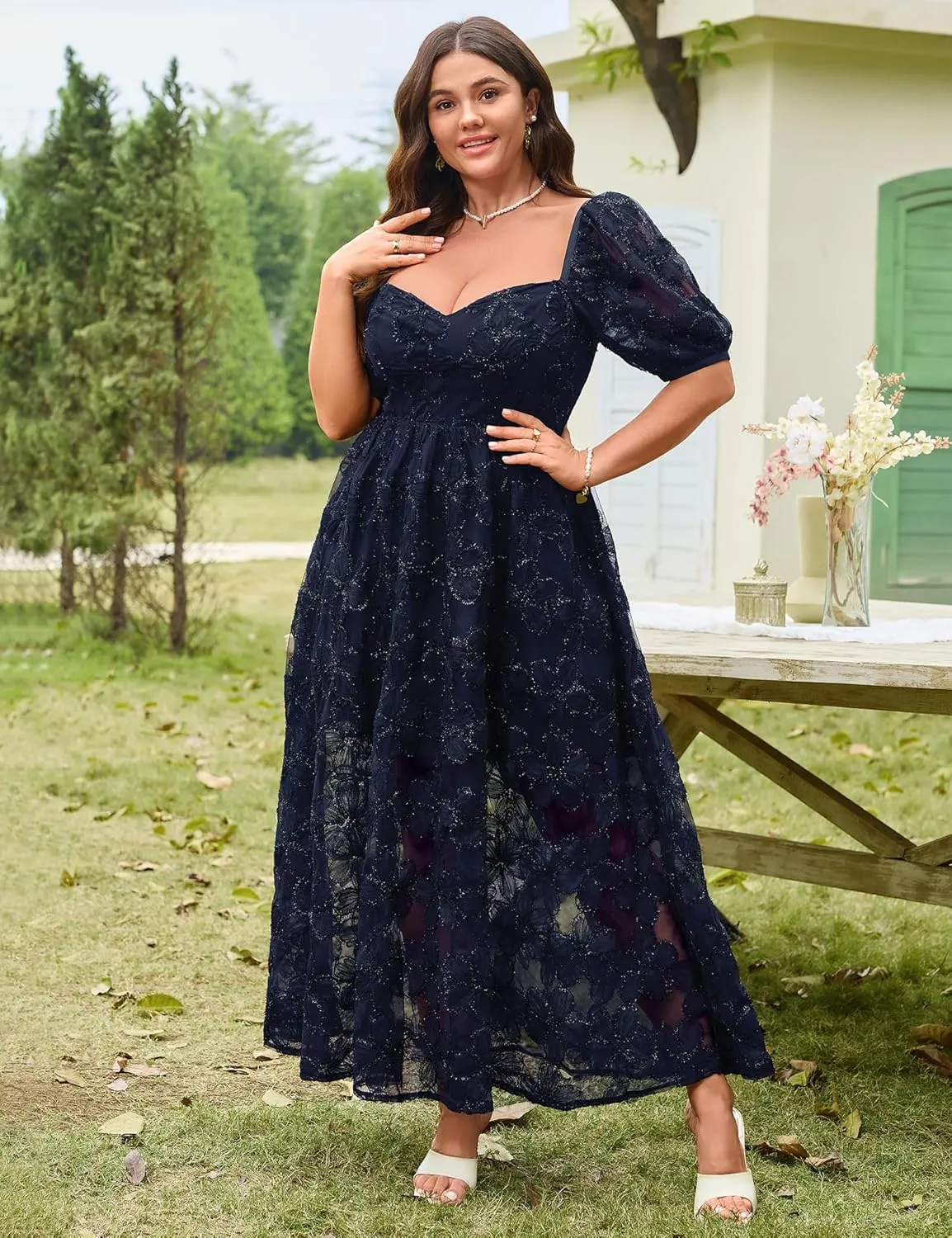 Lace Dresses for Women 2025 Elegant Classy Wedding Guest Cocktail Semi Formal Party Evening Floral Dresses