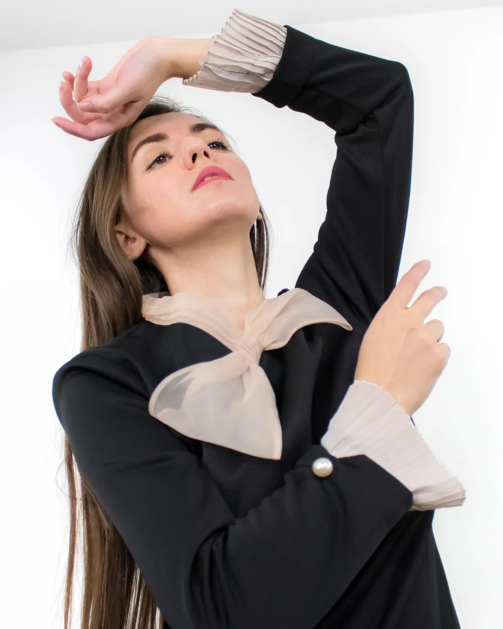 Lana Black Long Sleeve Dress with Pockets