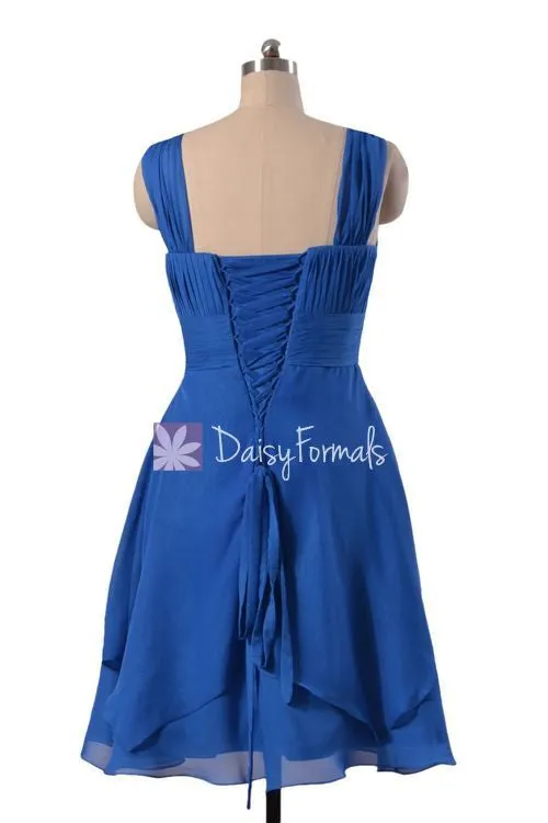Light Pink Party Dress Pink Chiffon Knee Length Dress Sweet Party Dress (BM916)