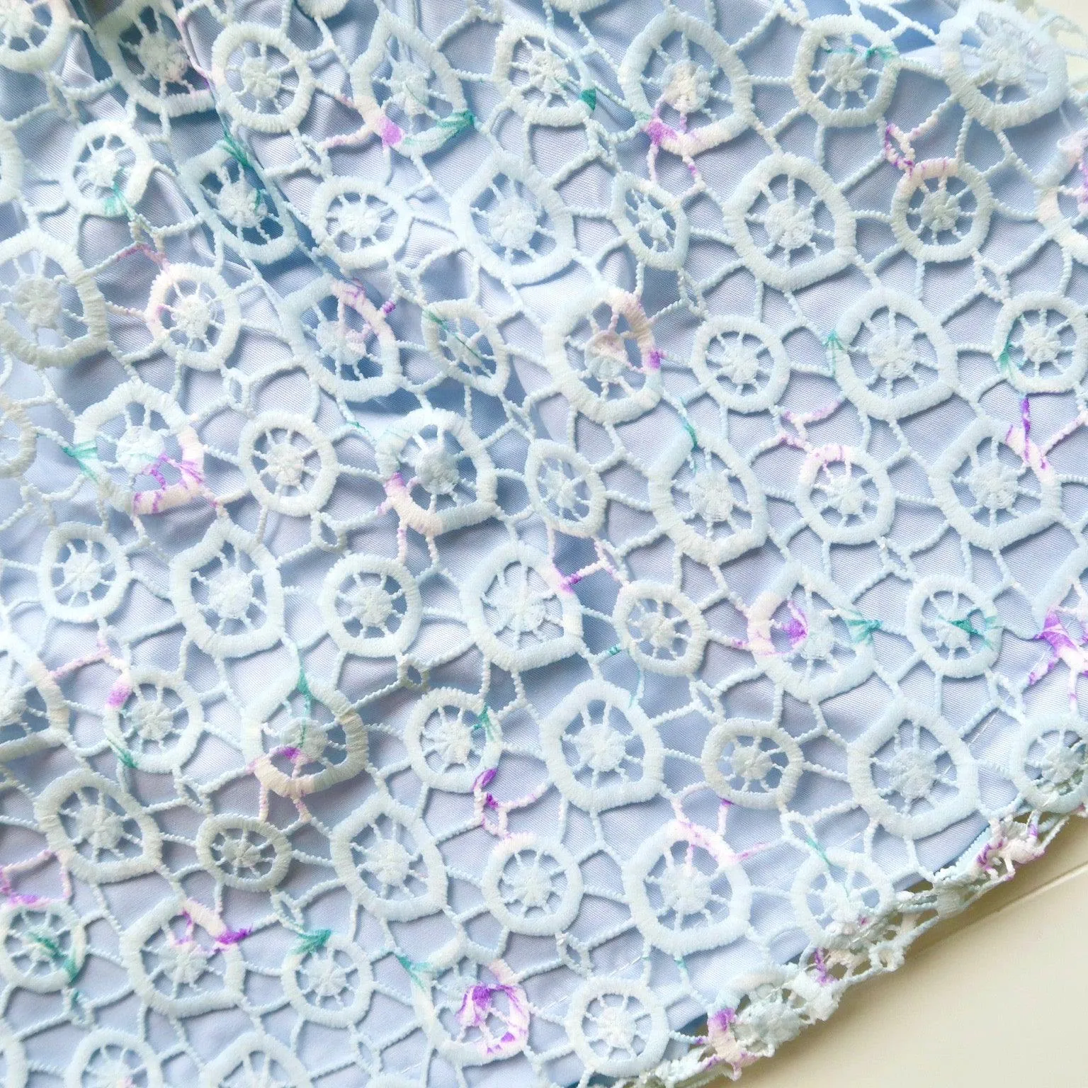 Magnolia Dress in Blue Circlet Lace