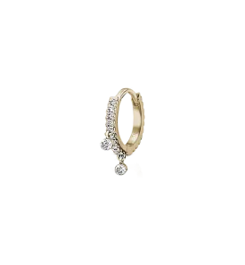 Maria Tash Diamond Eternity With 2 Dangles Earring 18K 14K