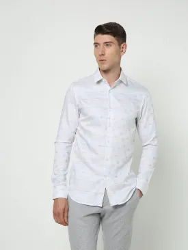 Men's White printed Shirt