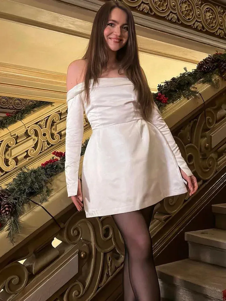 Mini Sexy Waist Solid Holiday A-line Shoulder Off Evening Party High Dress