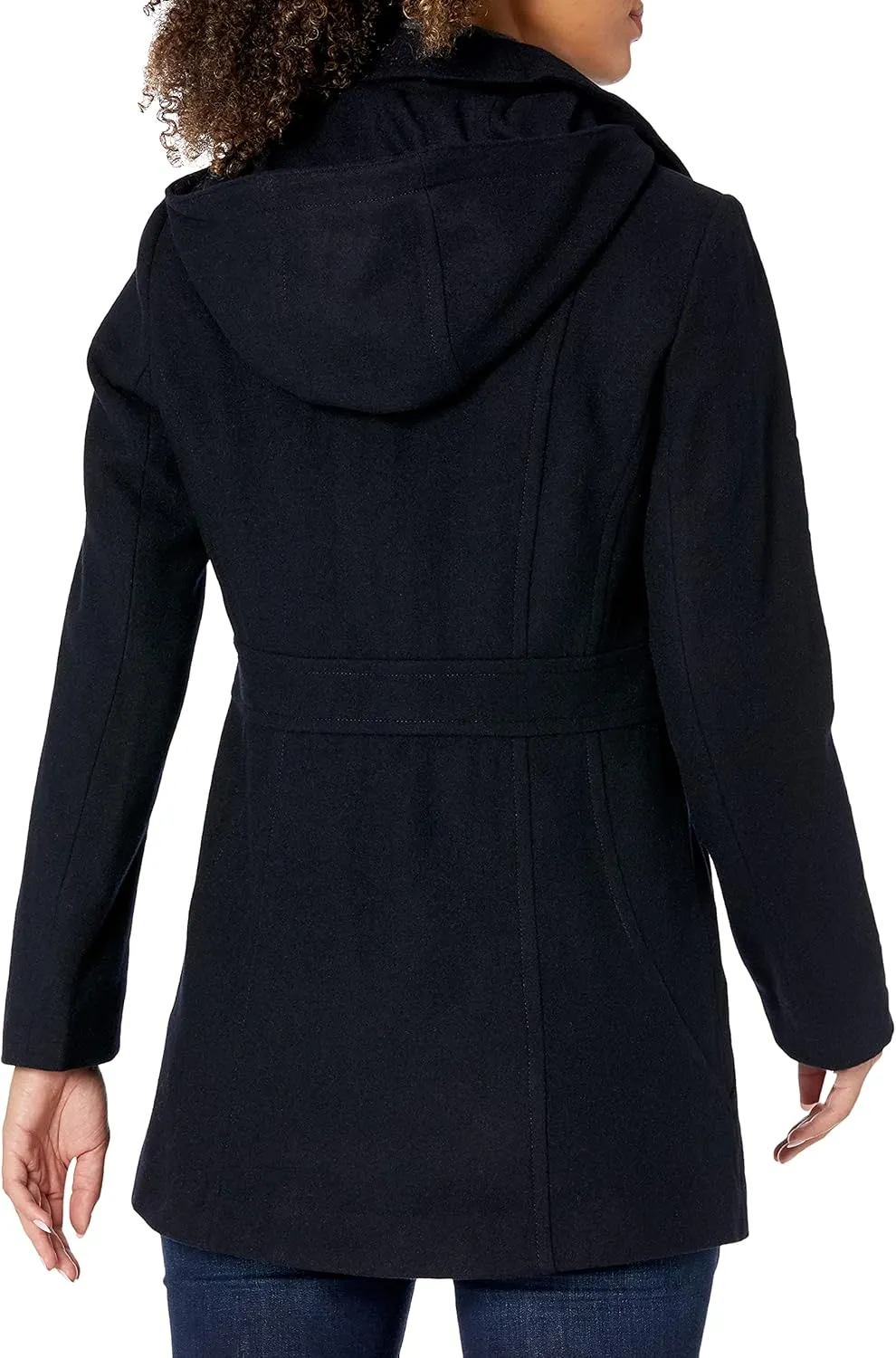 Nautica Women's Peacoat Wool Blend Double Breasted Winter Coat