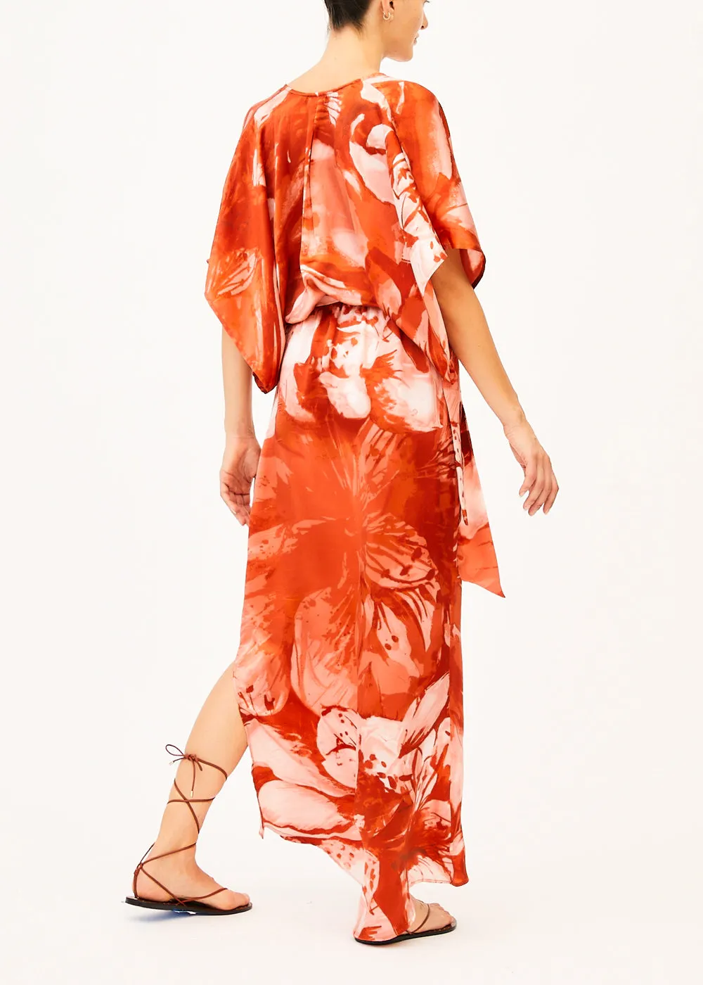 Norma Orange Floral Maxi Dress
