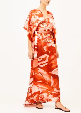 Norma Orange Floral Maxi Dress