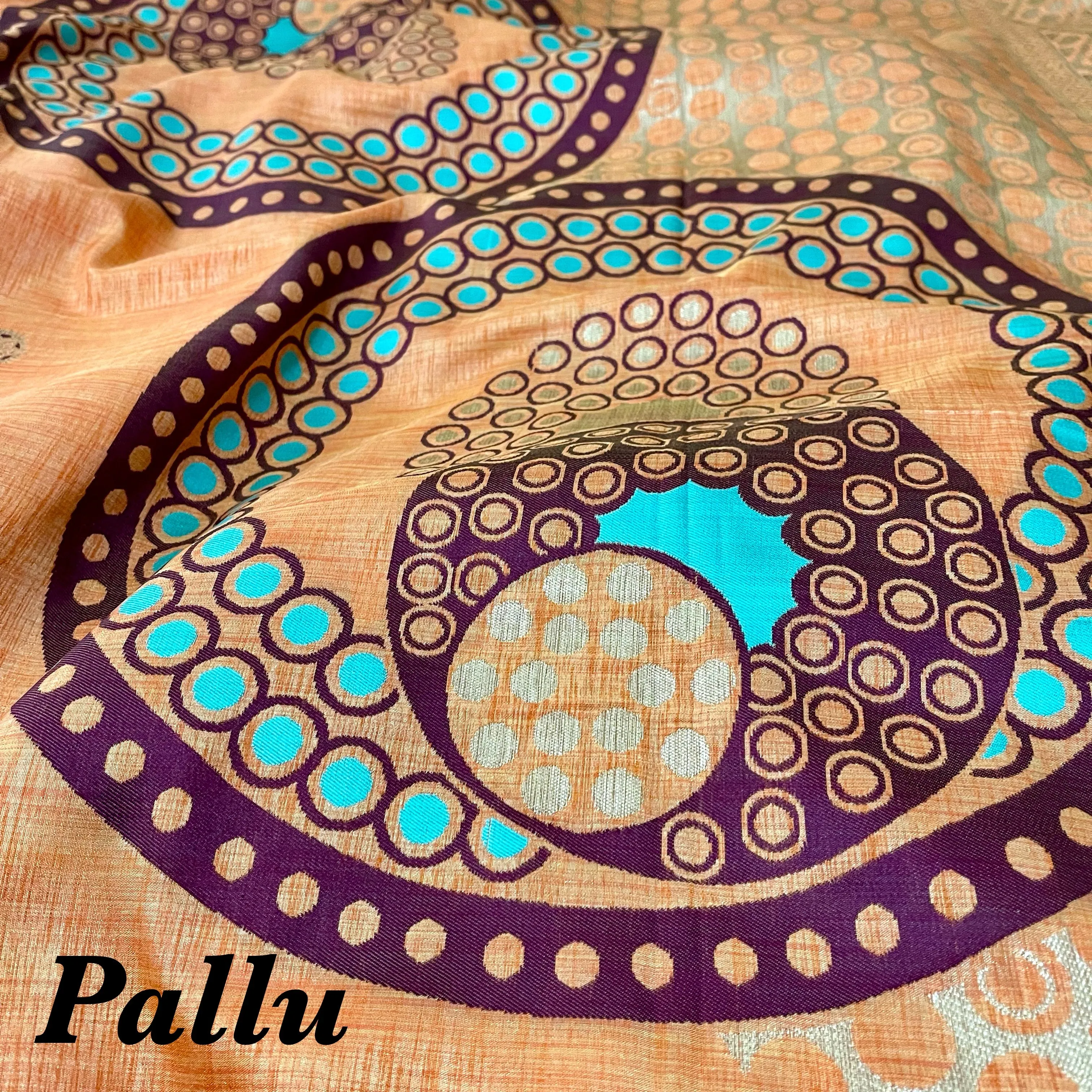 Peach Orange Super Soft Kashmiri Silk Saree