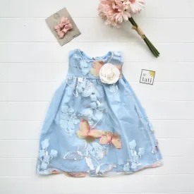 Peony Dress in Blue Butterfly Tulle