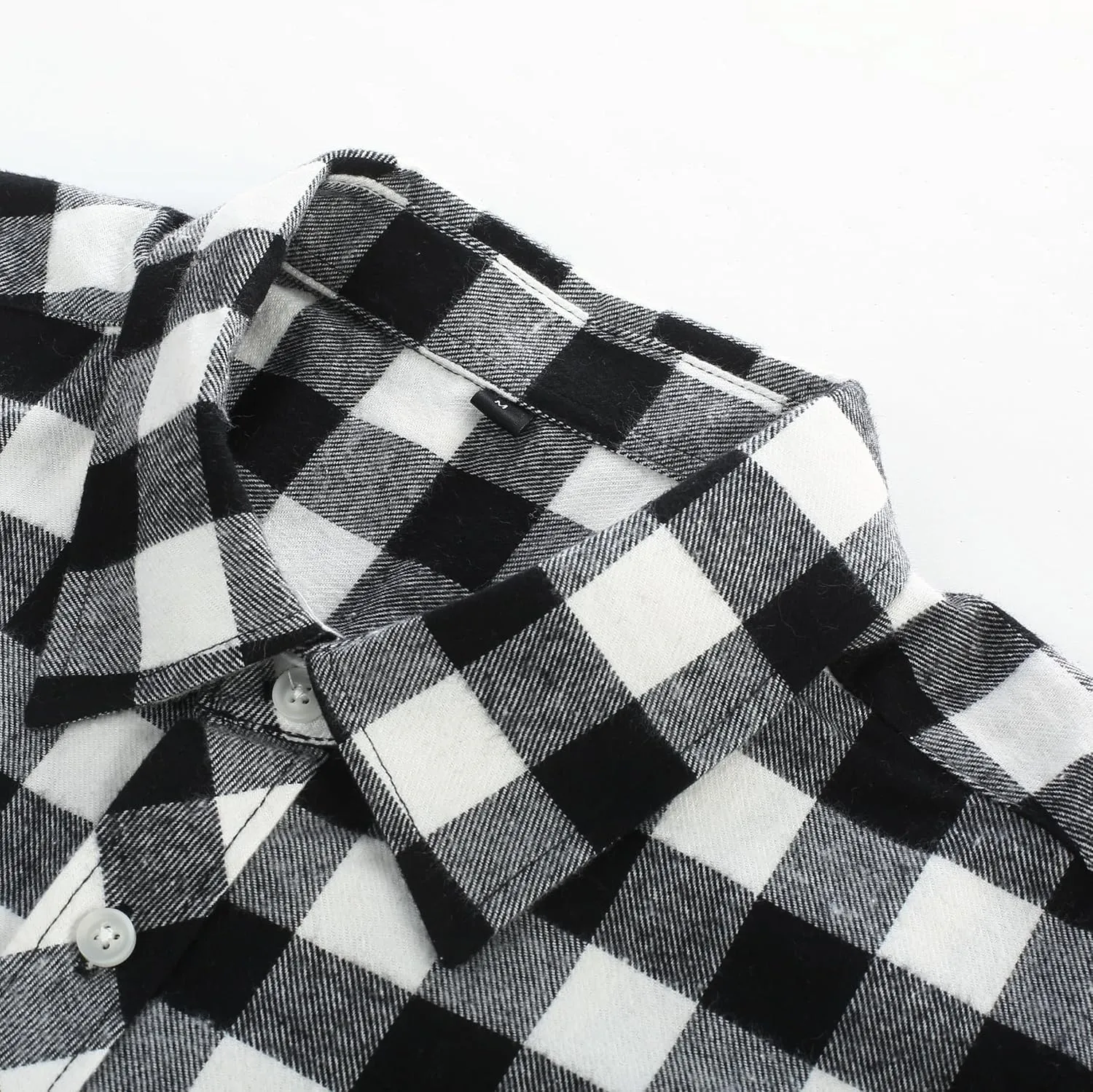 PJ PAUL JONES Mens Flannel Plaid Shirt Casual Long Sleeve Button Down Shirts with Pockets