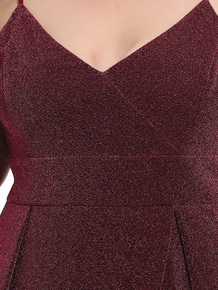Plus Size Wholesale Spaghetti Straps Evening Dresses With Pleated Decoration