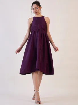Purple Box Back Fit & Flare Dress
