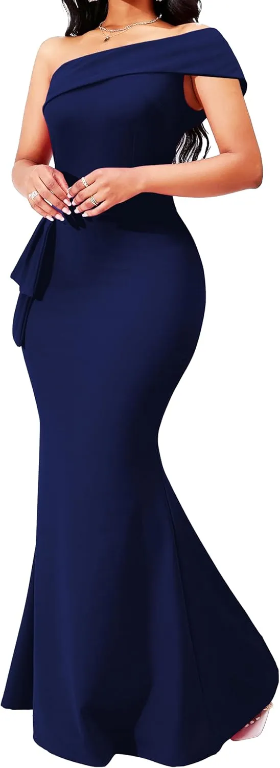 sexycherry Formal Dresses for Women Cocktail Sexy Off Shoulder Floor Length Long Evening Party Dress with Zipper