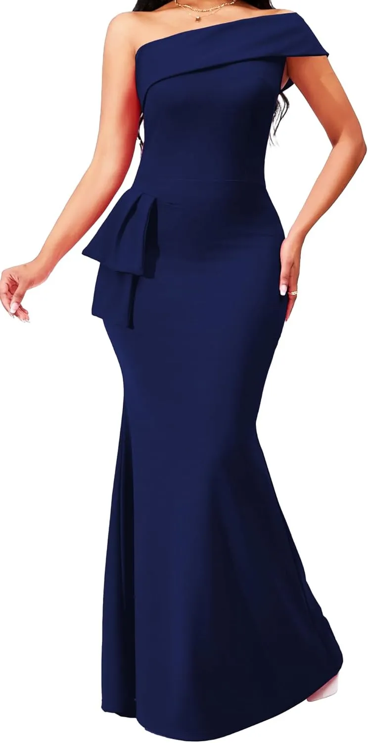 sexycherry Formal Dresses for Women Cocktail Sexy Off Shoulder Floor Length Long Evening Party Dress with Zipper