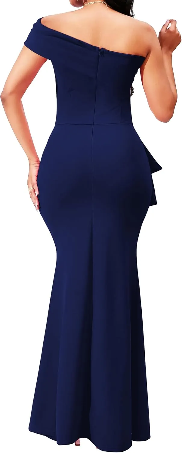 sexycherry Formal Dresses for Women Cocktail Sexy Off Shoulder Floor Length Long Evening Party Dress with Zipper