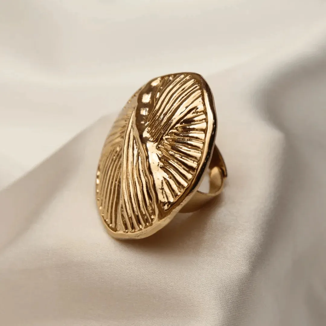TFC 24K Roundy Round Gold Plated Adjustable Ring