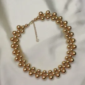 TFC Bold Bead Collar Gold Plated Necklace