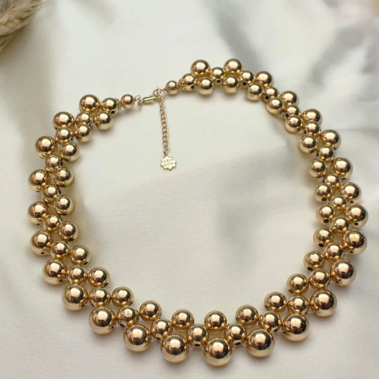 TFC Bold Bead Collar Gold Plated Necklace