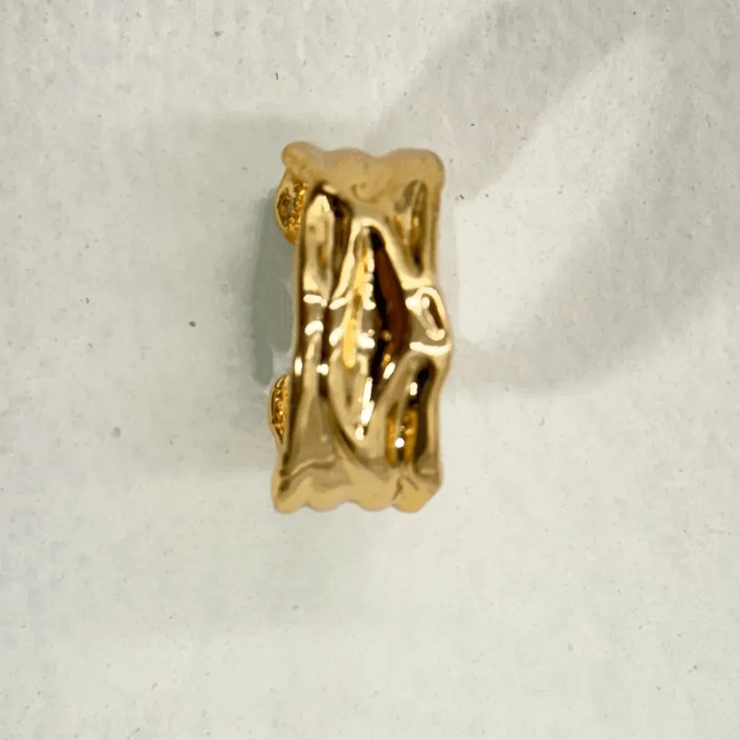 TFC Mashed Glow Gold Plated Adjustable Ring